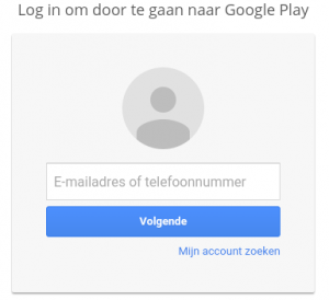 Google Play Store Sign with Email